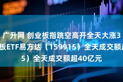 广升网 创业板指跳空高开全天大涨3%，创业板ETF易方达（159915）全天成交额超40亿元